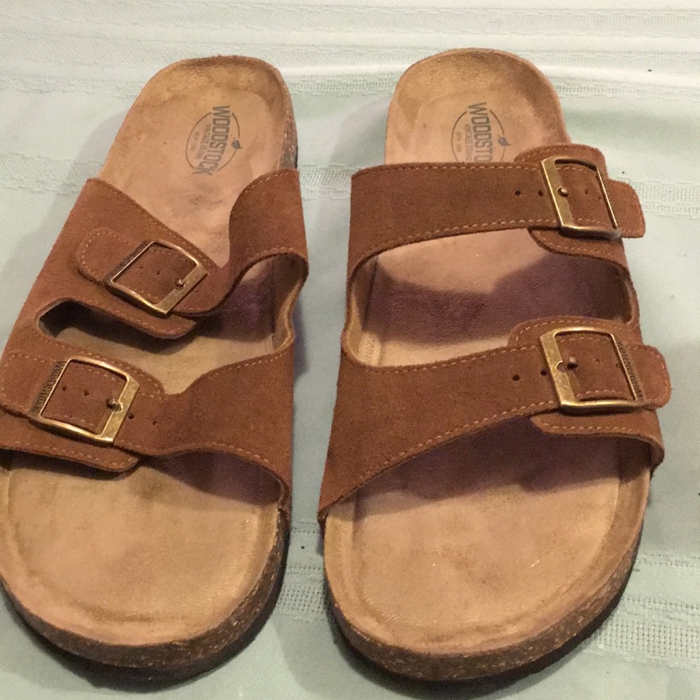 Woodstock Original Leather-Upper Sandal NEW Size 13 Dark Brown leather & Buckles - Picture 1 of 7